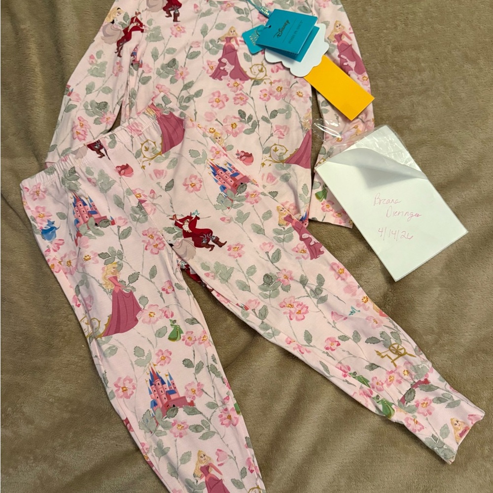 Posh Peanut Pink Princess Floral Pajama Set
